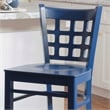 Linon Flint Lattice Back Counter Stools Set of 2 in Glossy Navy Beechwood
