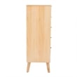 Linon Winnie 5 Drawer Chest with Cane Front Panels in Natural Rubberwood