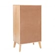 Linon Winnie 5 Drawer Chest with Cane Front Panels in Natural Rubberwood