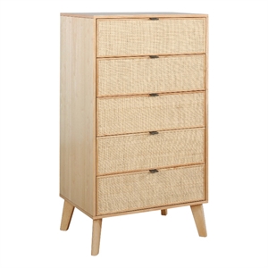 linon winnie wood chest with cane drawer fronts in natural