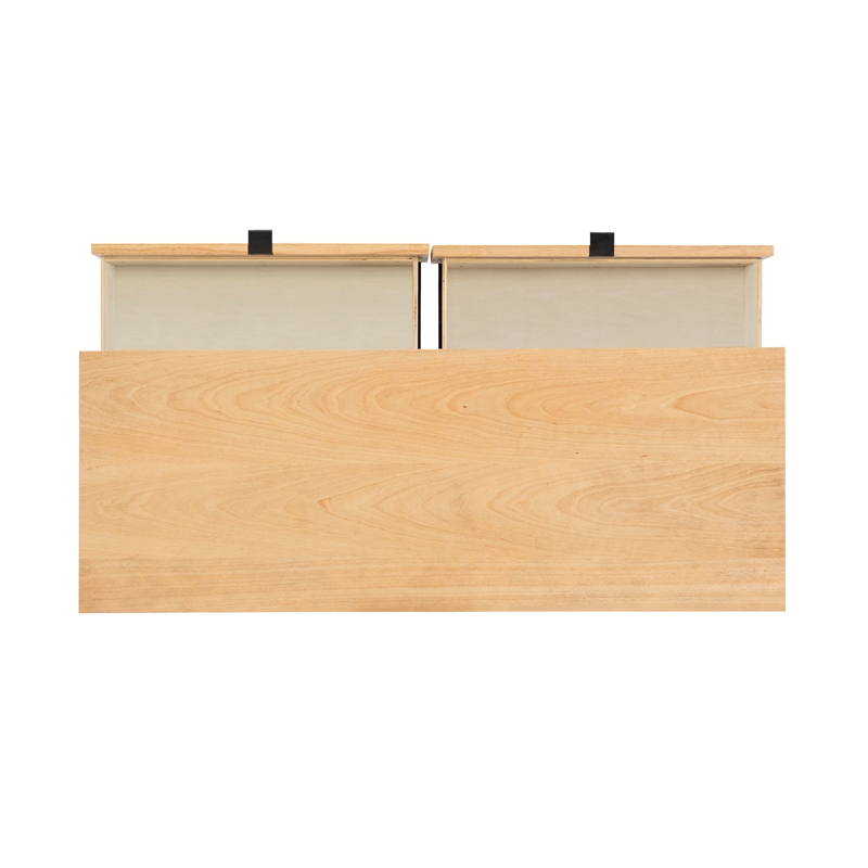 Linon Winnie 6 Drawer Dresser with Cane Front Panels in Natural Rubberwood