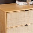 Linon Winnie 6 Drawer Dresser with Cane Front Panels in Natural Rubberwood