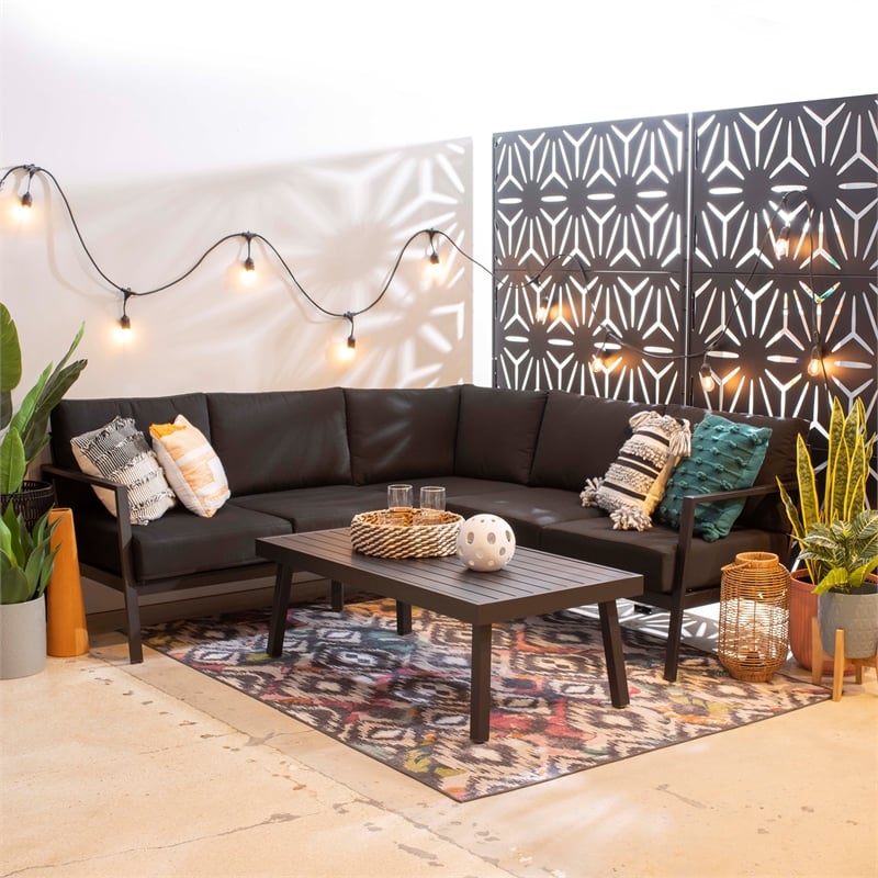 Black metal best sale patio sectional