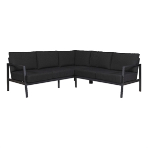 linon turner metal outdoor sectional in black