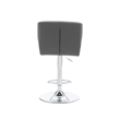 Linon Chaz Metal Chrome ABS Barstool Upholstered Seat in Gray Faux Leather