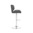 Linon Chaz Metal Chrome ABS Barstool Upholstered Seat in Gray Faux Leather