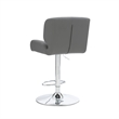 Linon Chaz Metal Chrome ABS Barstool Upholstered Seat in Gray Faux Leather