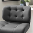 Linon Chaz Metal Chrome ABS Barstool Upholstered Seat in Gray Faux Leather