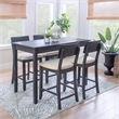 Linon Jordan Upholstered Five Piece Tavern Set in Rustic Dark Charcoal Wood