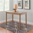 Linon Jordan Upholstered Five Piece Tavern Set in Rustic Gray Wash Wood