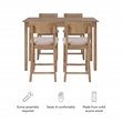Linon Jordan Upholstered Five Piece Tavern Set in Rustic Gray Wash Wood