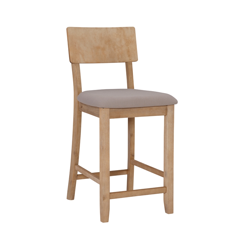 Linon Jordan Upholstered Five Piece Tavern Set in Rustic Gray Wash Wood