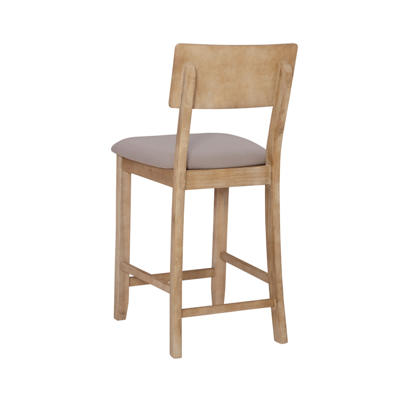 Linon Jordan Upholstered Five Piece Tavern Set in Rustic Gray Wash Wood