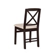 Linon Ervin Three Piece Drop Leaf Upholstered Small Dining Set in Black Wood