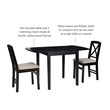 Linon Ervin Three Piece Drop Leaf Upholstered Small Dining Set in Black Wood