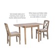 Linon Ervin Three Piece Drop Leaf Upholstered Small Dining Set in Gray Wash Wood