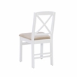 Linon Ervin Three Piece Drop Leaf Upholstered Small Dining Set in White Wood