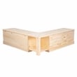 Linon Troyin Rustic Backless Corner Nook with Storage in Solid Unfinished Pine
