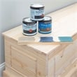 Linon Troyin Rustic Backless Corner Nook with Storage in Solid Unfinished Pine