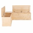 Linon Troyin Rustic Backless Corner Nook with Storage in Solid Unfinished Pine