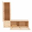 Linon Troyin Rustic Backless Corner Nook with Storage in Solid Unfinished Pine