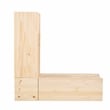 Linon Troyin Rustic Backless Corner Nook with Storage in Solid Unfinished Pine