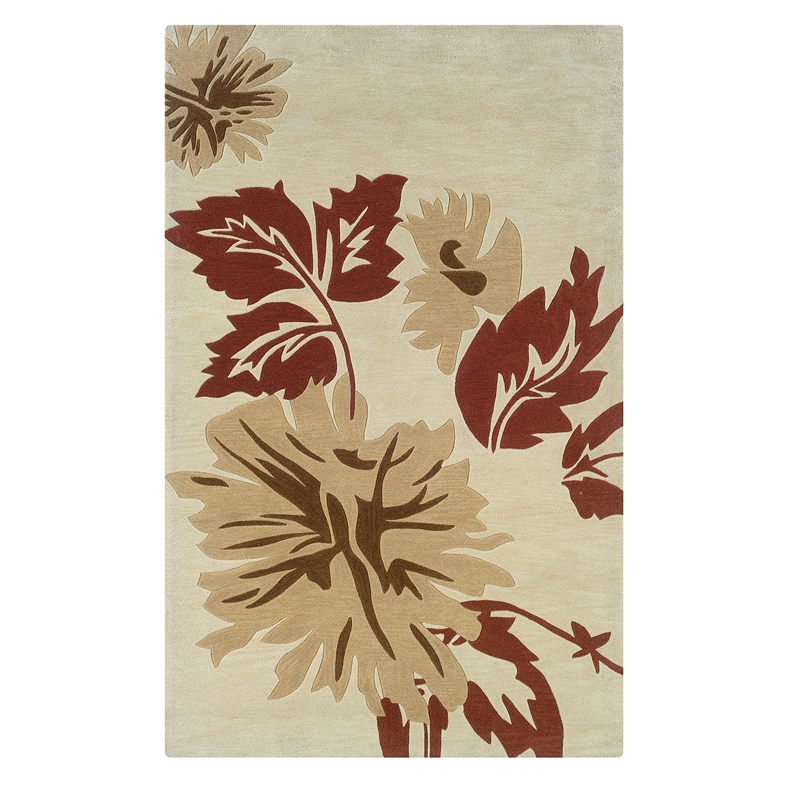 Linon Trio Marcie Polyester 5'x7' Area Rug in Cream & Beige