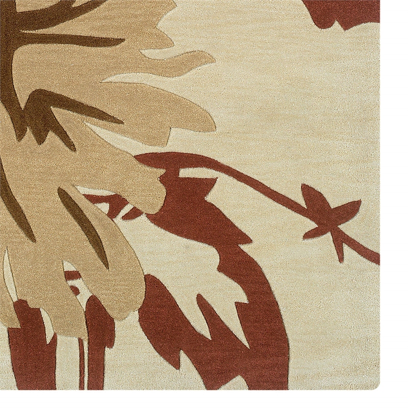 Linon Trio Marcie Polyester 5'x7' Area Rug in Cream & Beige