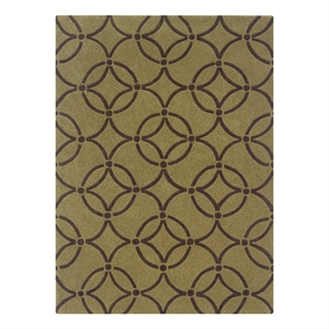 linon trio briony polyester 8'x10' area rug in wasabi & chocolate