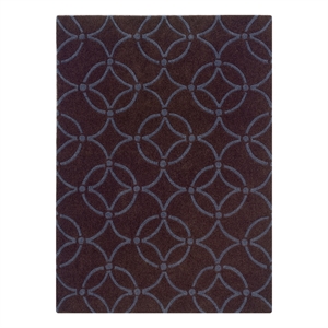 linon trio briony polyester 5'x7' area rug in chocolate & blue