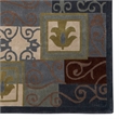 Linon Trio GardenGate Polyester 8'x10' Area Rug in Blue & Grey