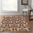 Linon Trio Fiona Polyester 5'x7' Area Rug in Cream & Purple