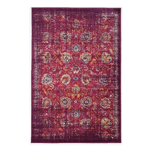 linon shiraz basin polypropylene 8'x10' area rug in teal & raspberry