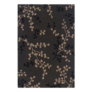 linon trio leila polyester 8'x10' area rug in charcoal & beige