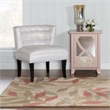 Linon Trio Leaves Polyester 5'x7' Area Rug in Beige