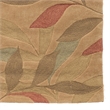 Linon Trio Leaves Polyester 5'x7' Area Rug in Beige