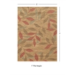 Linon Trio Leaves Polyester 5'x7' Area Rug in Beige