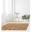 Linon Trio Leaves Polyester 5'x7' Area Rug in Beige