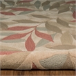 Linon Trio Leaves Polyester 8'x10' Area Rug in Beige