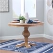 Linon Larson Pine Wood Round Pedestal Dining Table in Rustic Honey