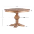 Linon Larson Pine Wood Round Pedestal Dining Table in Rustic Honey