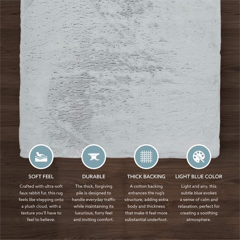 Linon Maven Faux Rabbit 7'6