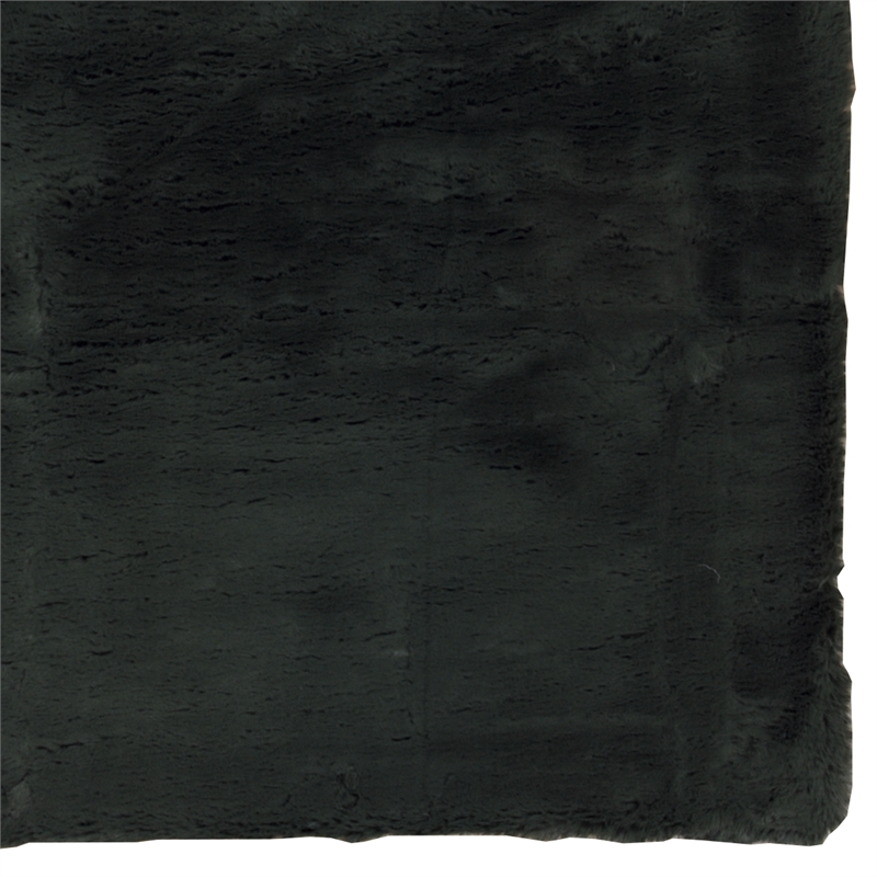 Linon Maven Faux Rabbit 5' x 7' Area Rug in Dark Green