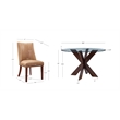 Linon Hale Wood and Glass 5 Piece Faux Leather Dining Set in Tan/Espresso