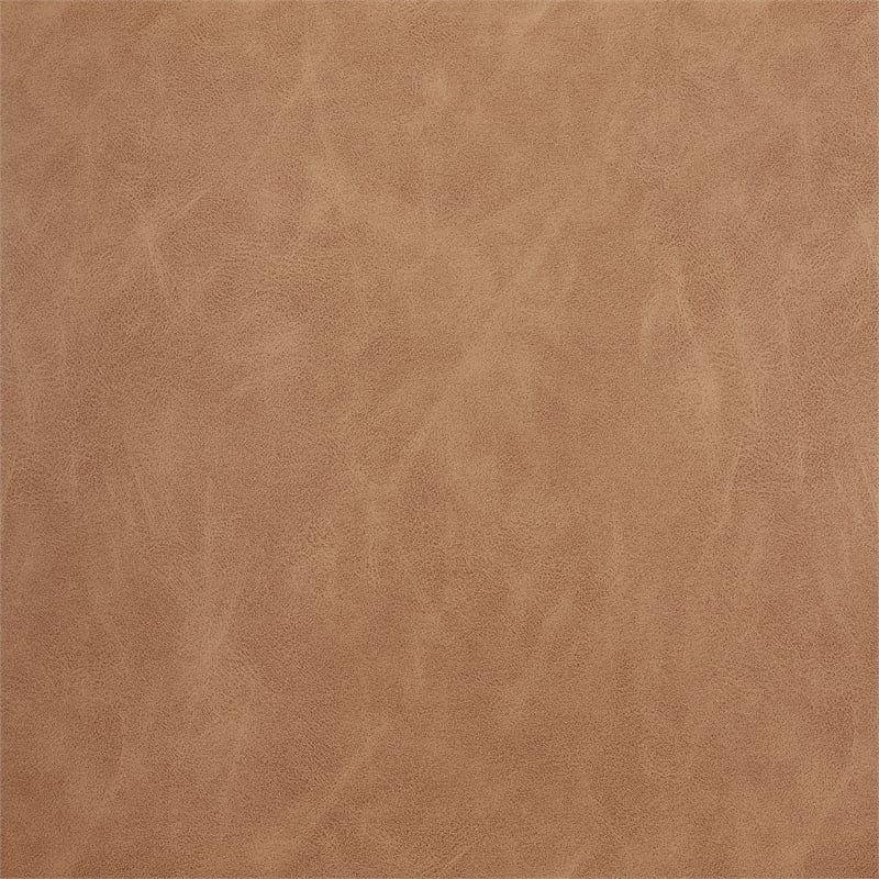 Linon Hale Set of 2 Tan Faux Leather Upholstered Dining Chairs Brown Wood Legs