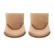 Linon Hale Set of 2 Tan Faux Leather Upholstered Dining Chairs Brown Wood Legs