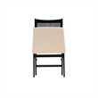 Linon Memphis Folding Side Chair Woven Cane Back Beige Padded Seat in Black Wood