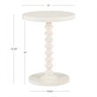 Linon Tara Round Spindle Side Table in Off White Painted Wood