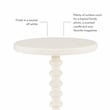 Linon Tara Round Spindle Side Table in Off White Painted Wood