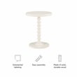 Linon Tara Round Spindle Side Table in Off White Painted Wood